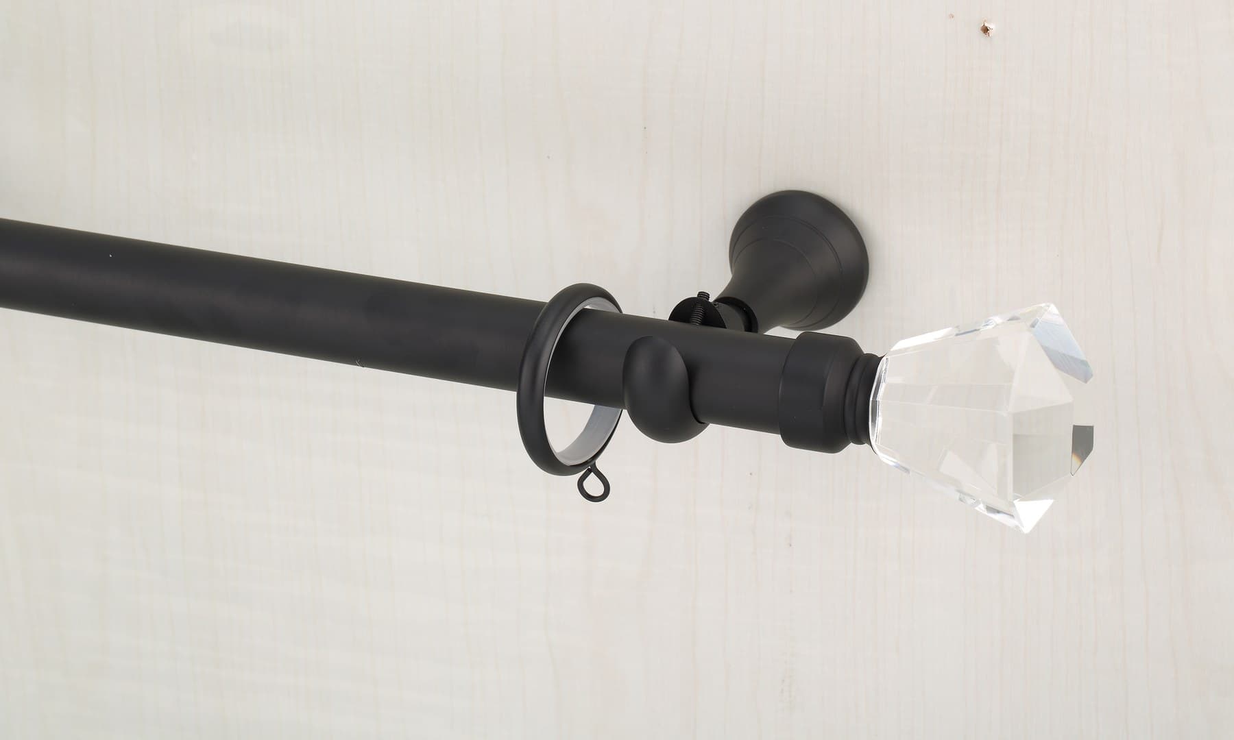 Matte black Ø28 mm decorative rod with external rings