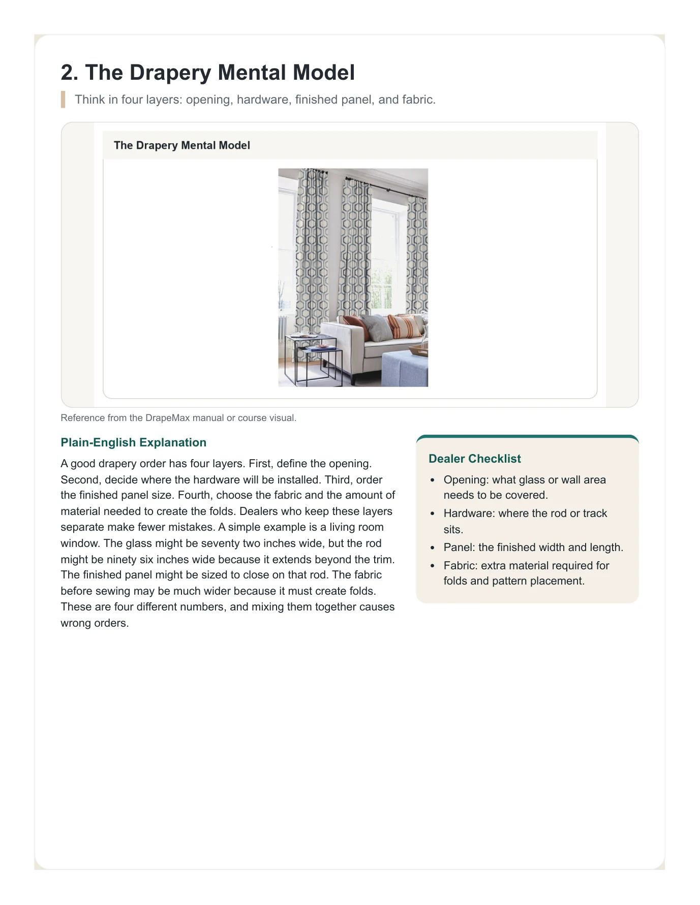 DrapeMax Drapery 101 Dealer Training Manual page 6
