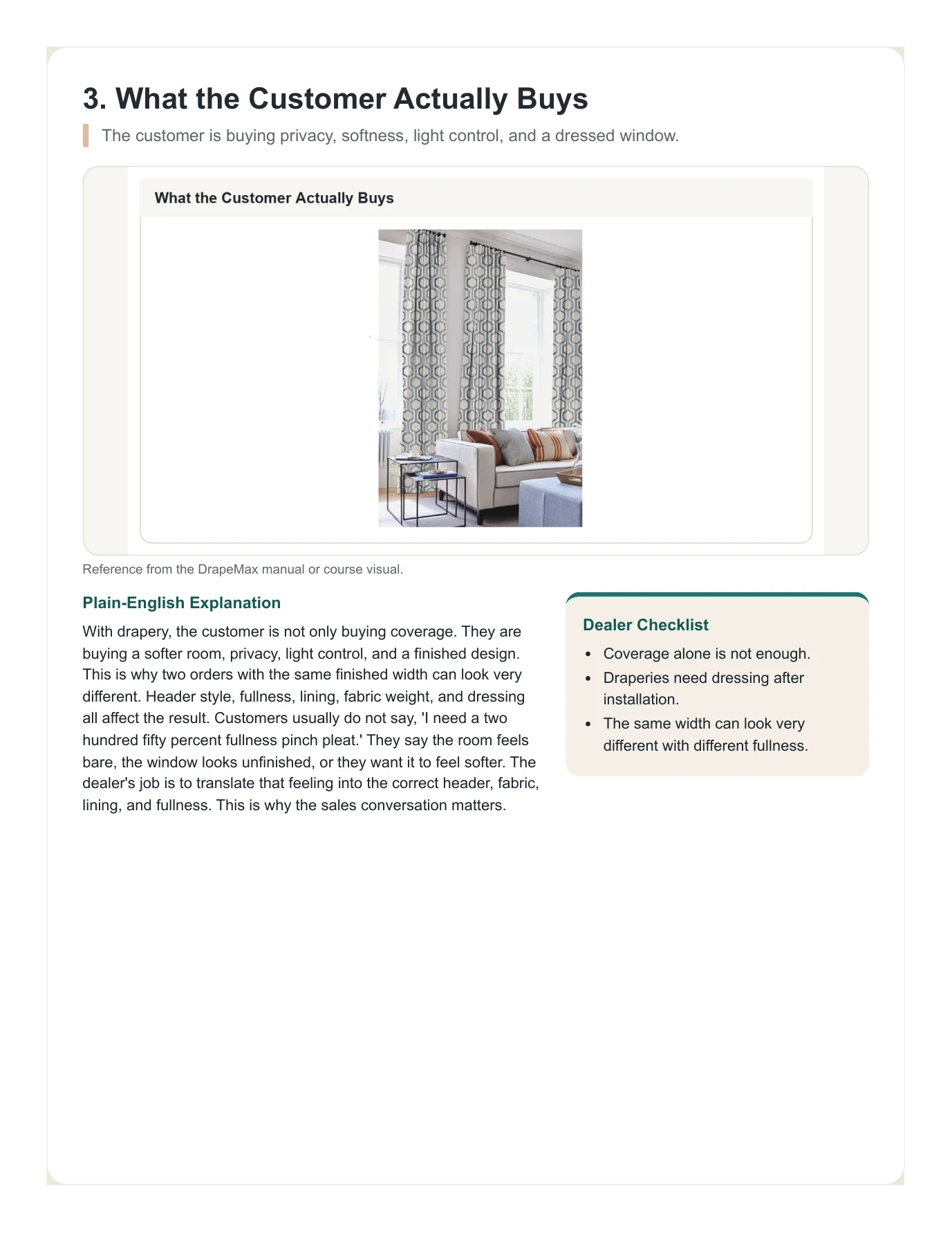 DrapeMax Drapery 101 Dealer Training Manual page 7