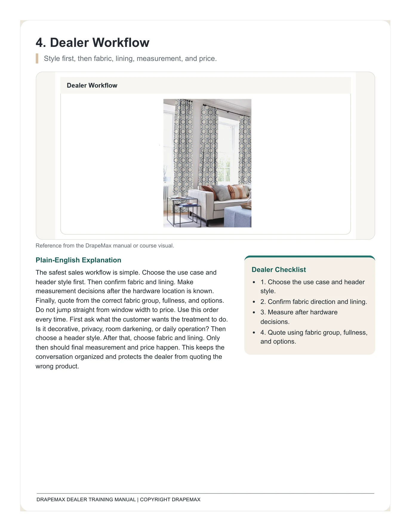 DrapeMax Drapery 101 Dealer Training Manual page 8