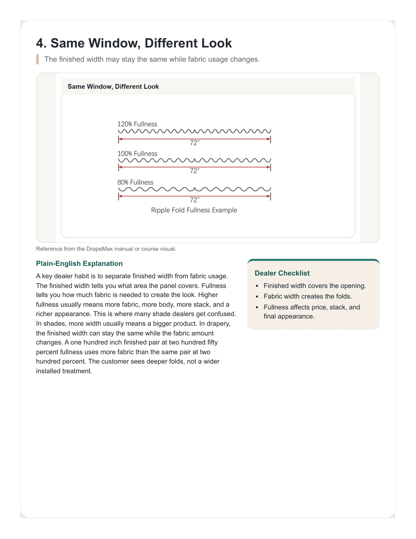 DrapeMax Drapery 101 Dealer Training Manual page 13
