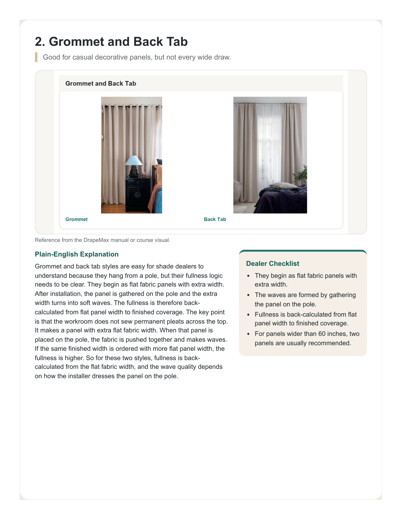 DrapeMax Drapery 101 Dealer Training Manual page 17