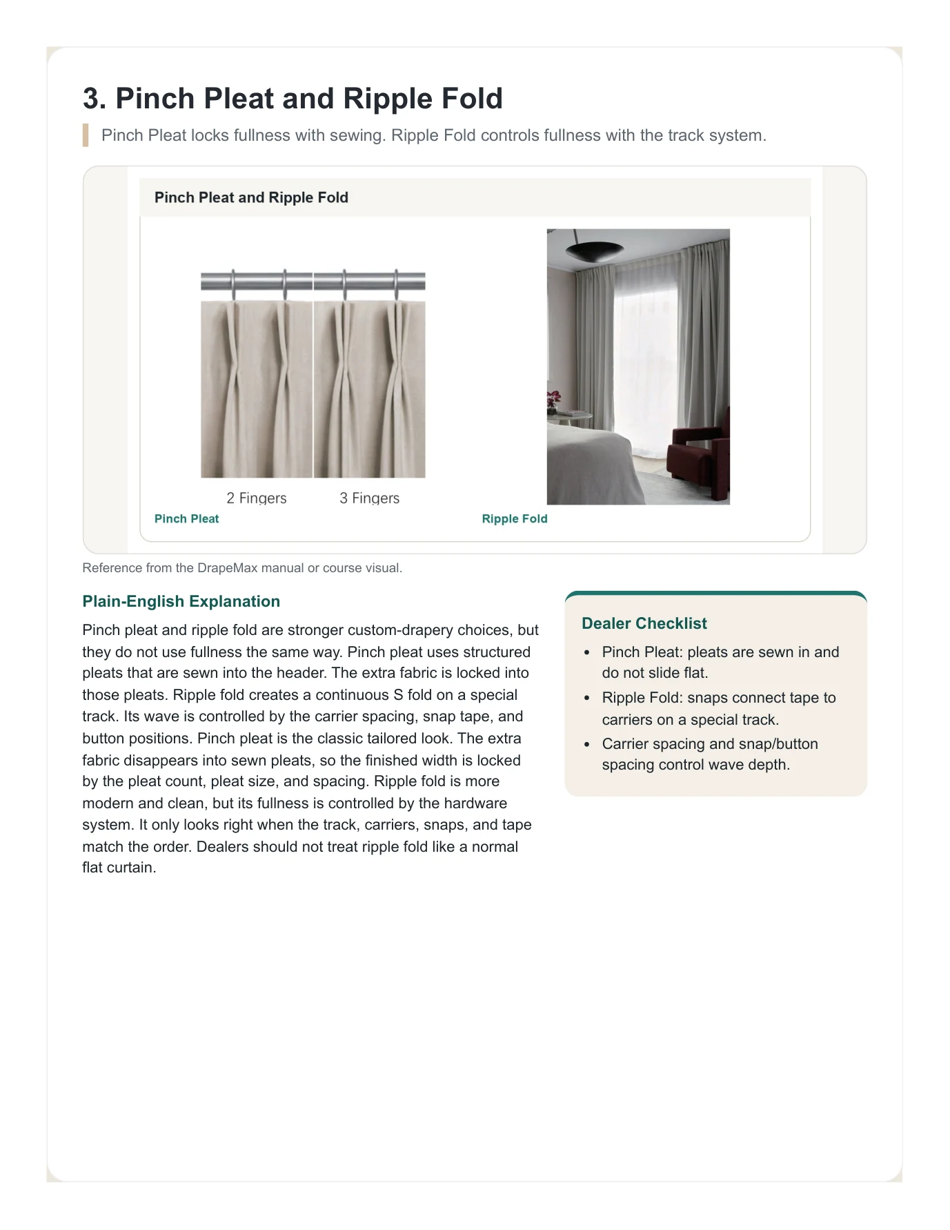 DrapeMax Drapery 101 Dealer Training Manual page 18