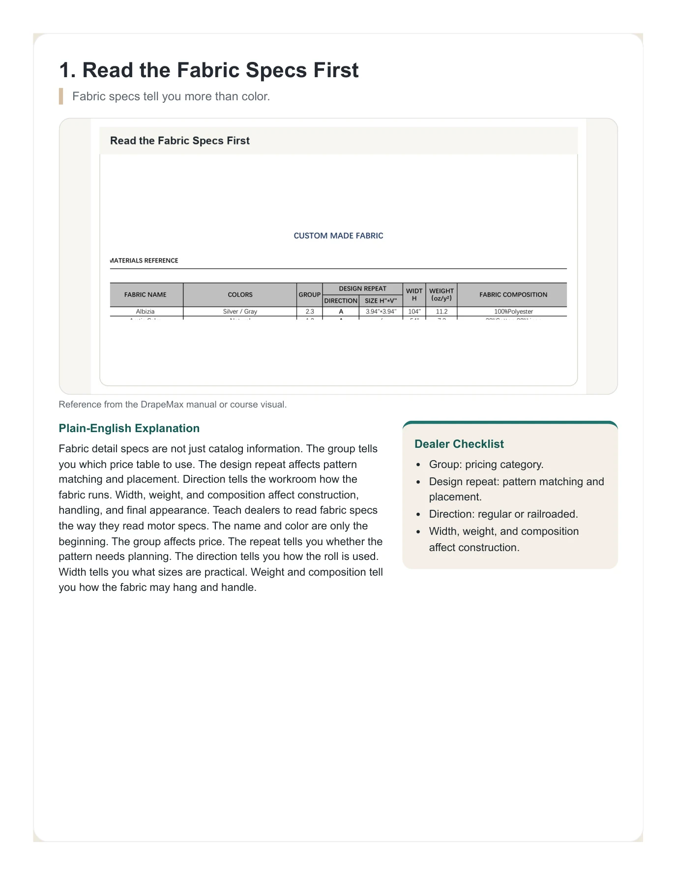 DrapeMax Drapery 101 Dealer Training Manual page 22