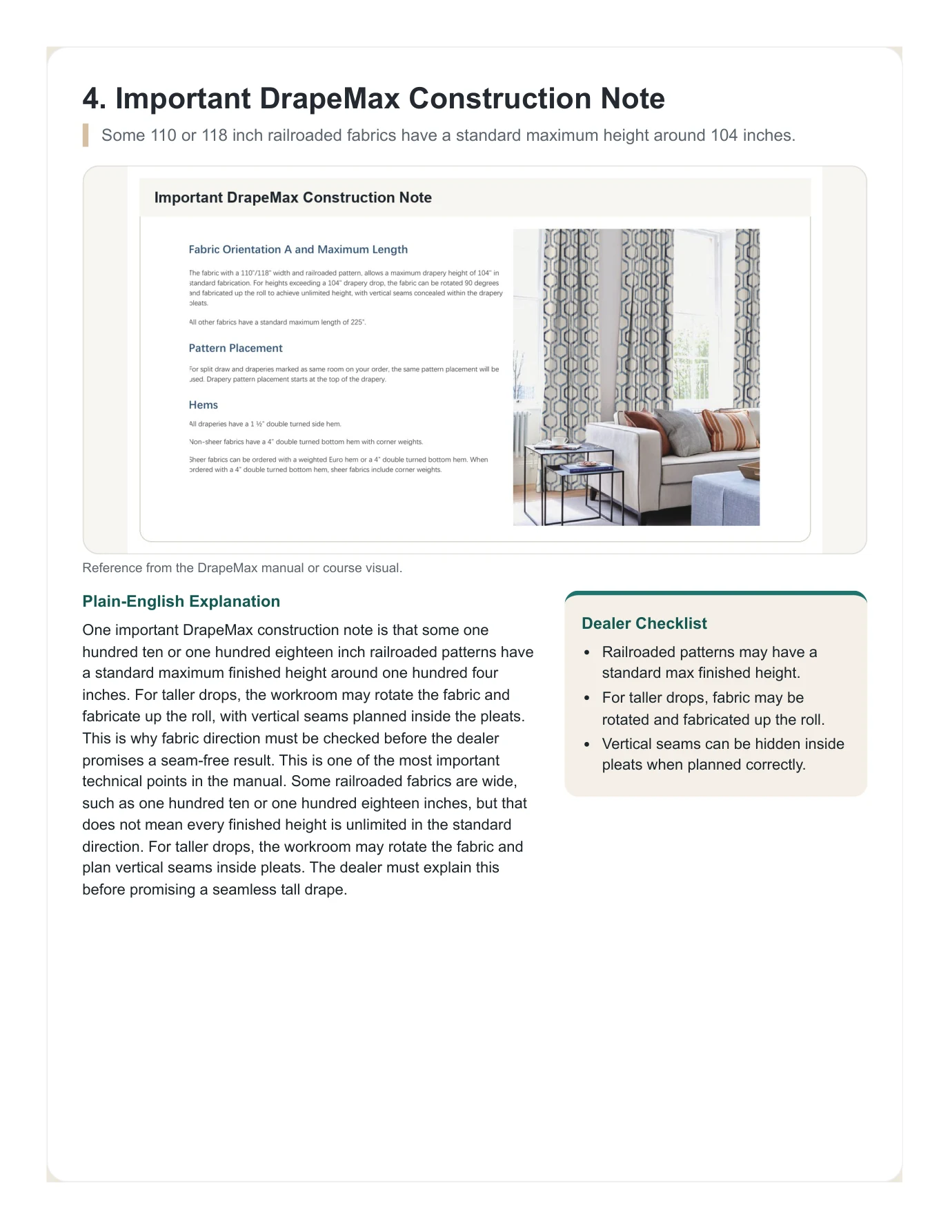 DrapeMax Drapery 101 Dealer Training Manual page 25