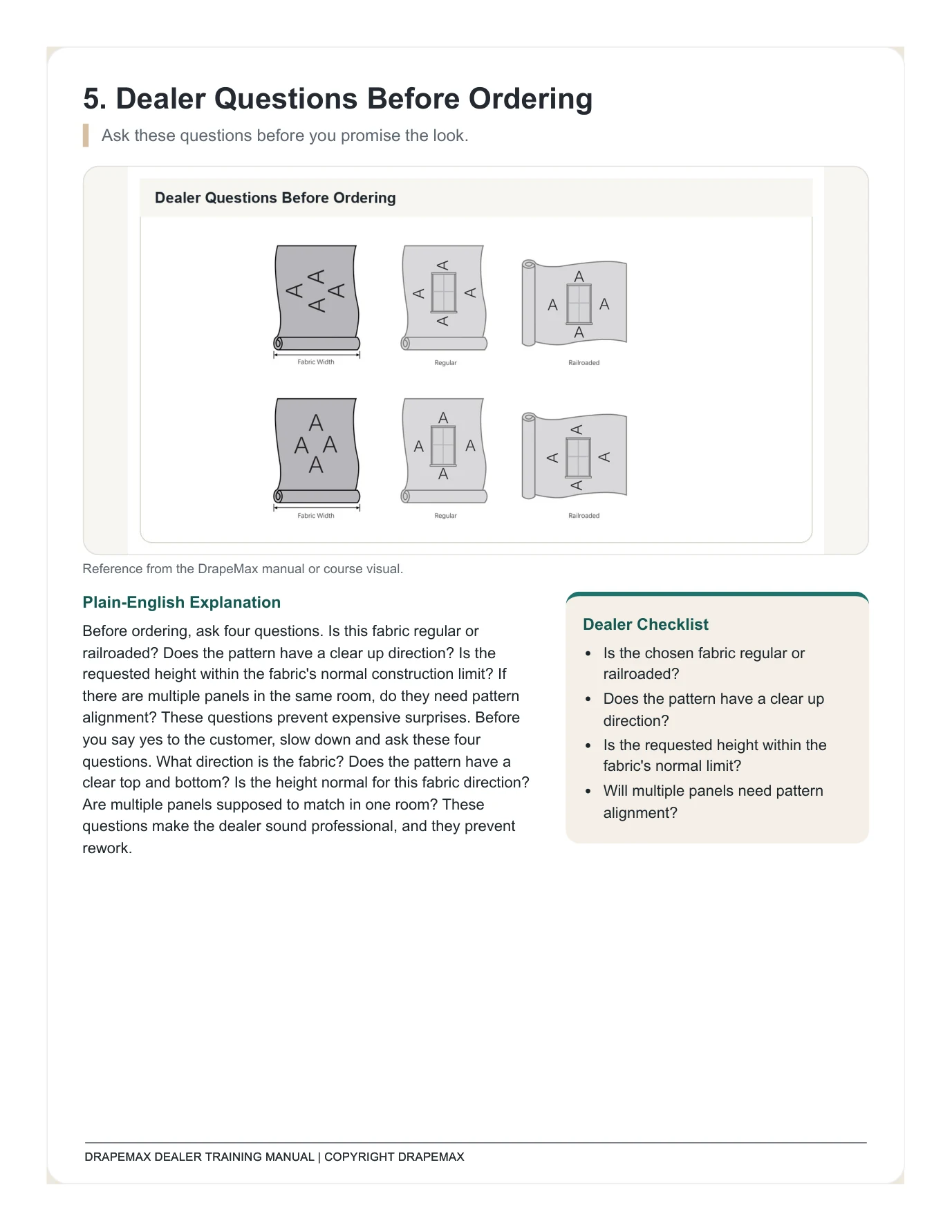DrapeMax Drapery 101 Dealer Training Manual page 26