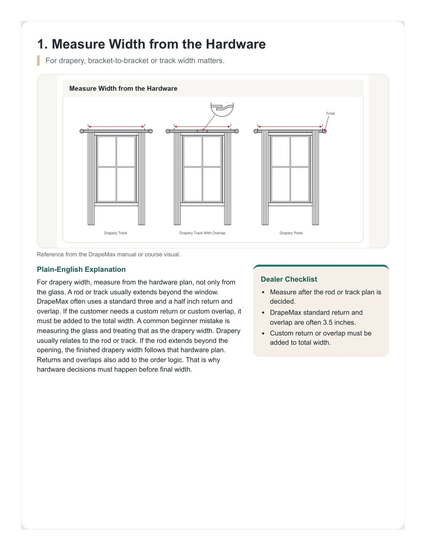 DrapeMax Drapery 101 Dealer Training Manual page 33