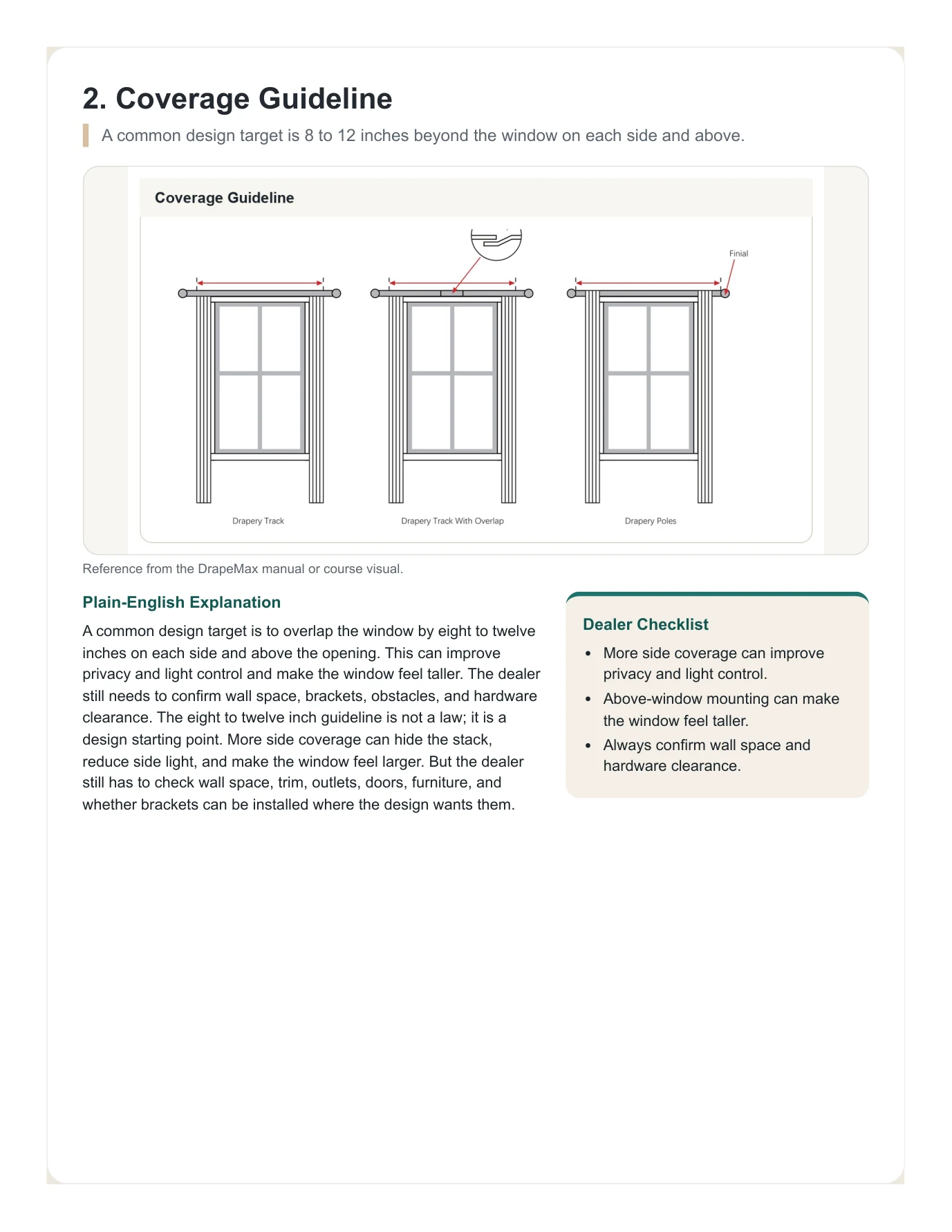 DrapeMax Drapery 101 Dealer Training Manual page 34