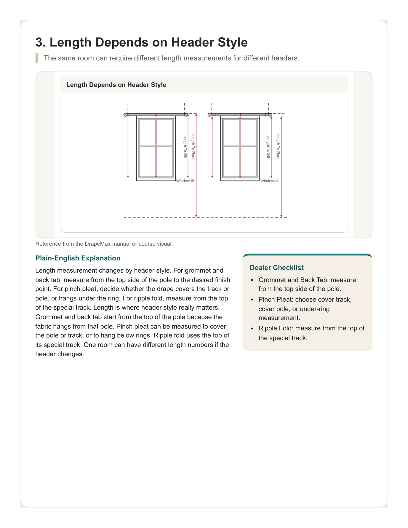 DrapeMax Drapery 101 Dealer Training Manual page 35