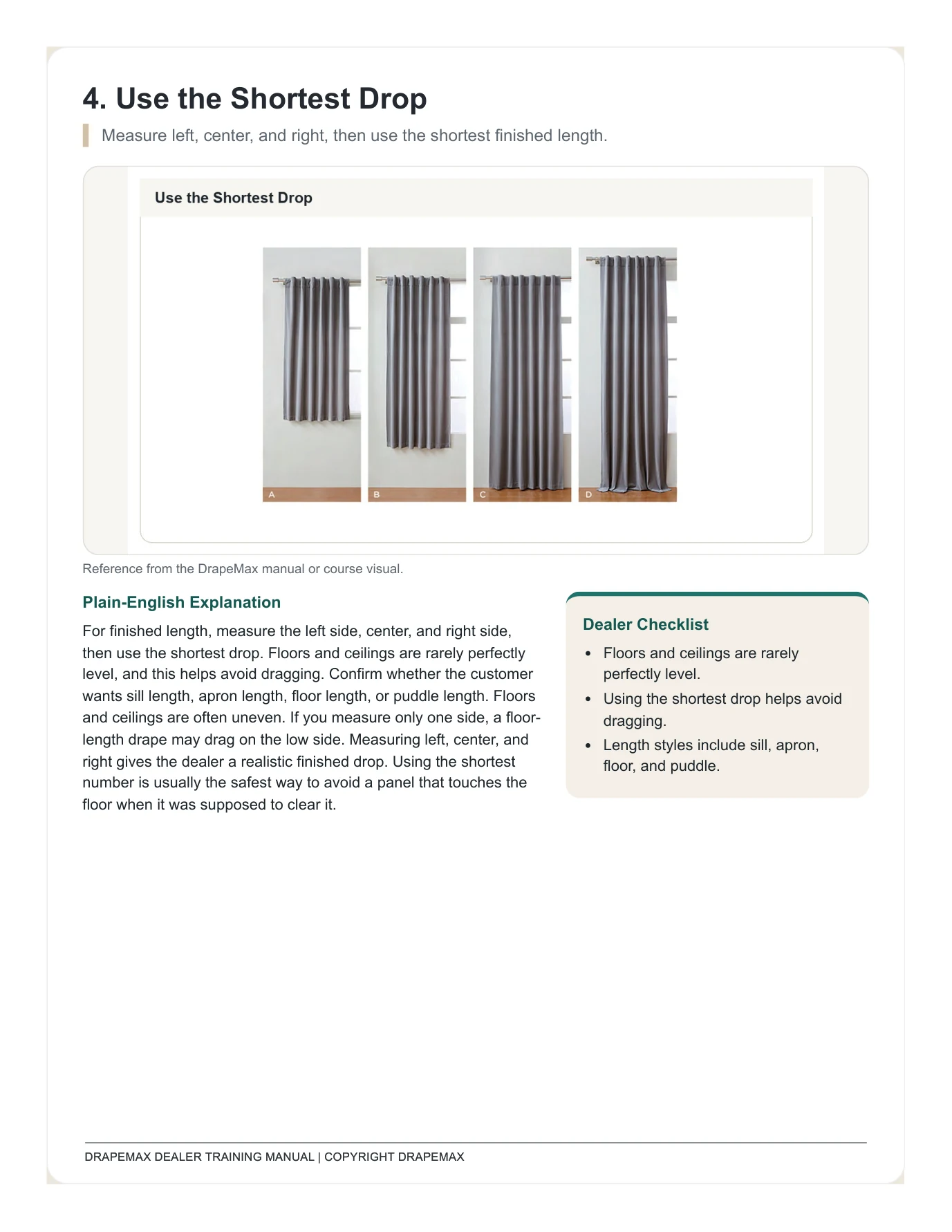 DrapeMax Drapery 101 Dealer Training Manual page 36