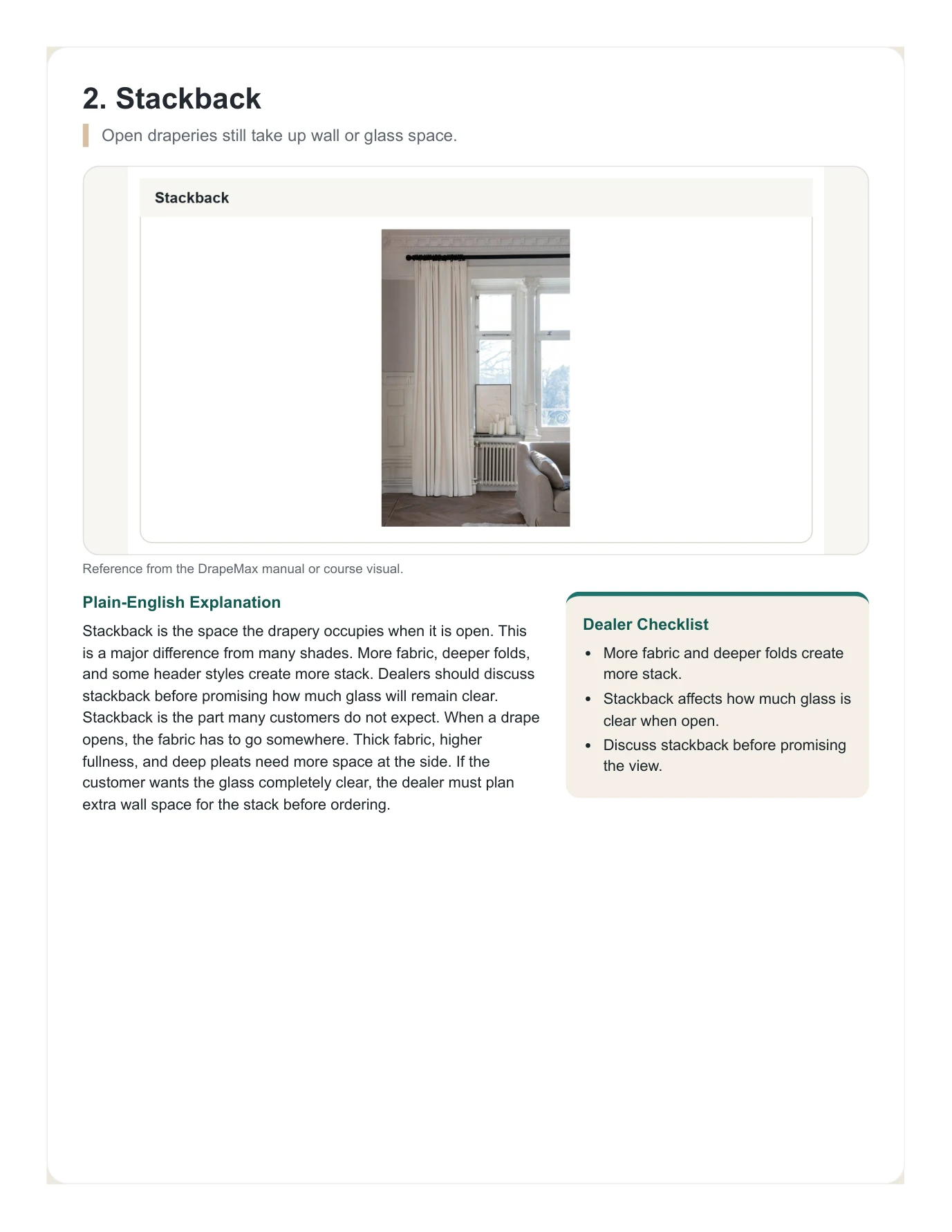 DrapeMax Drapery 101 Dealer Training Manual page 39
