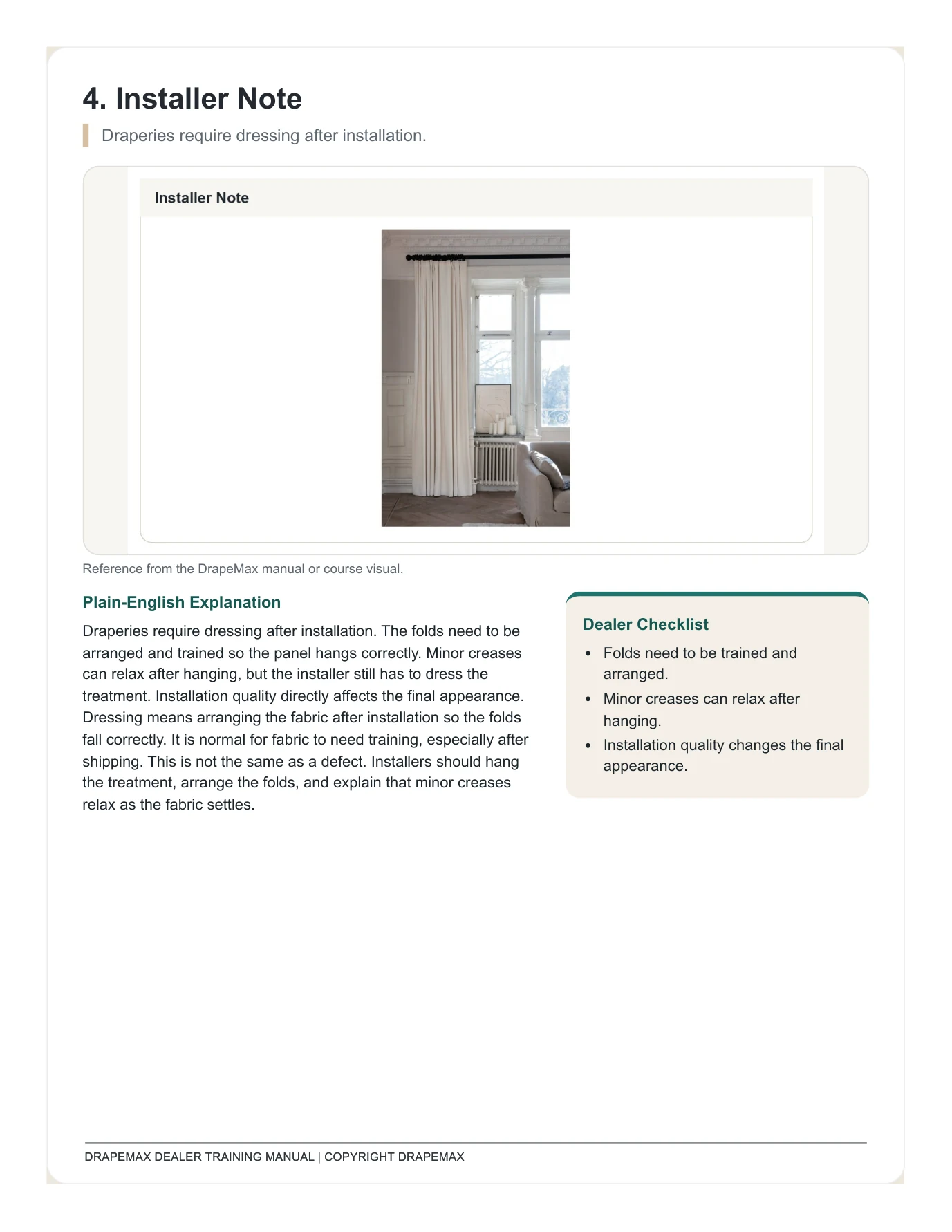 DrapeMax Drapery 101 Dealer Training Manual page 41
