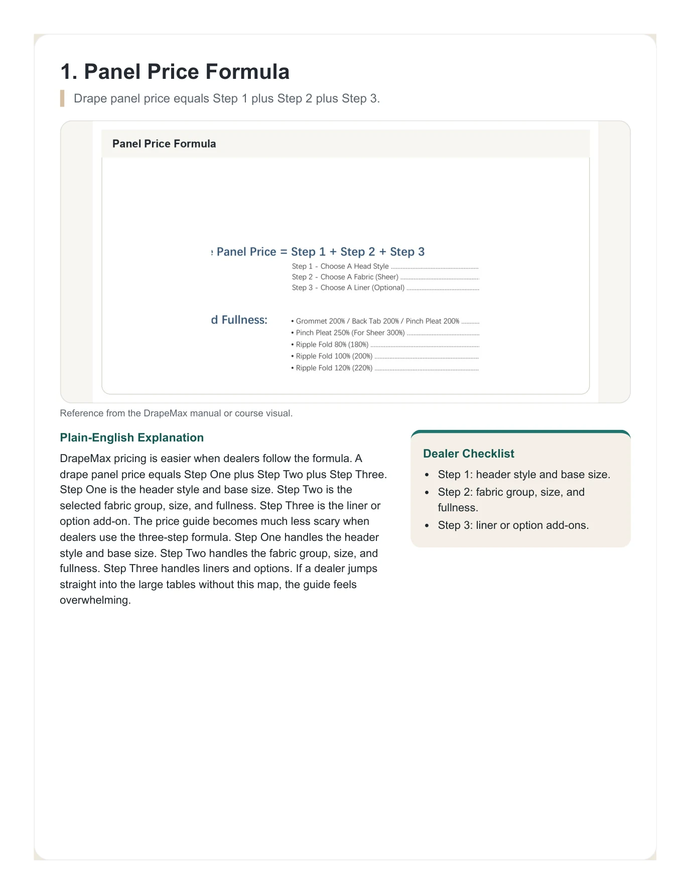 DrapeMax Drapery 101 Dealer Training Manual page 43