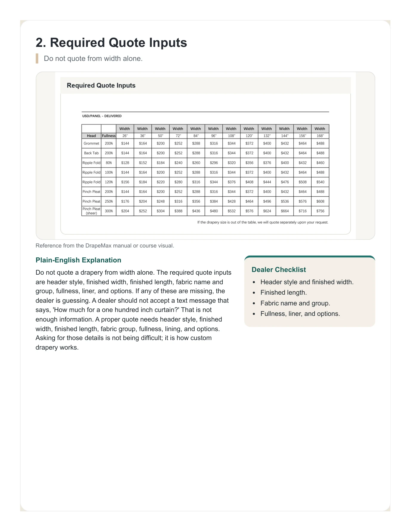 DrapeMax Drapery 101 Dealer Training Manual page 44