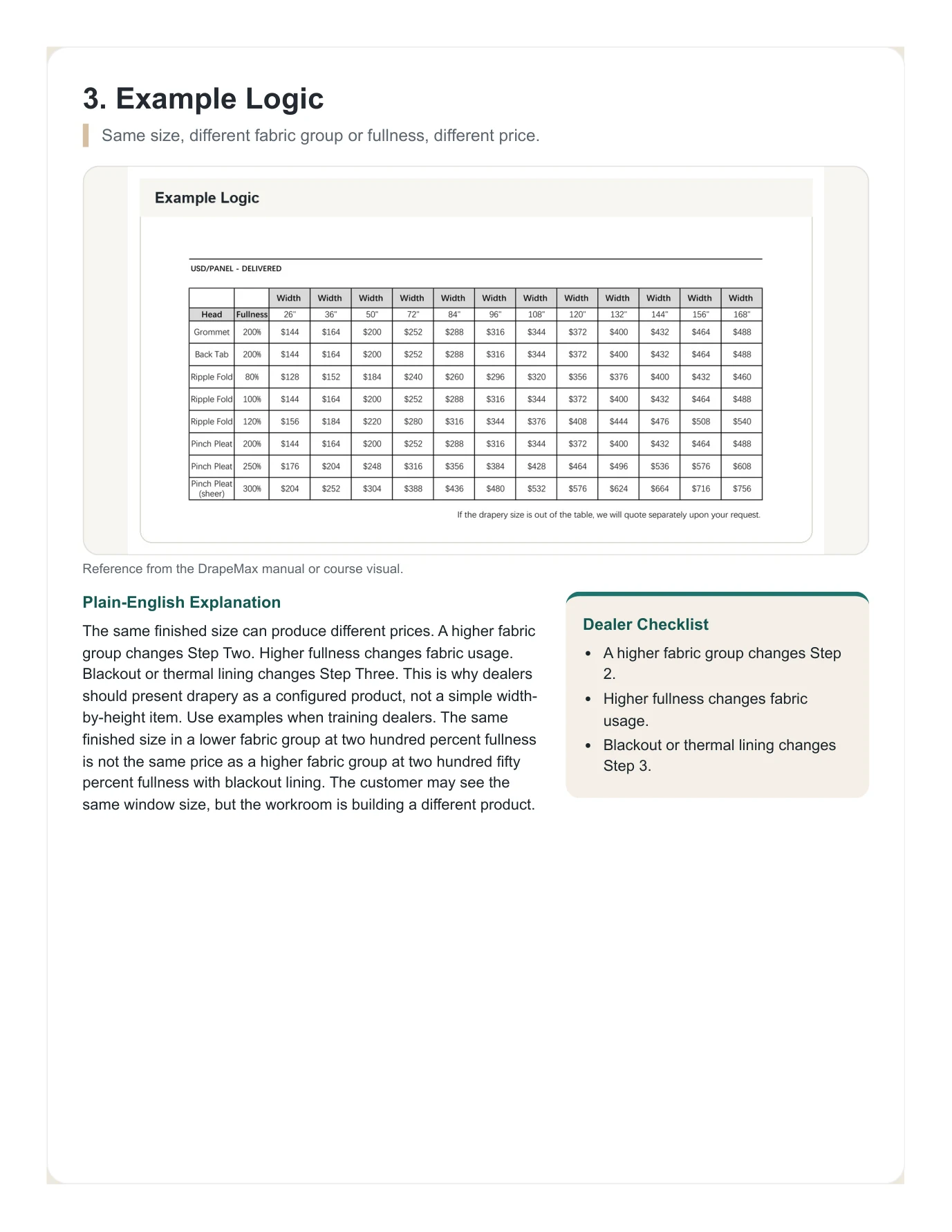 DrapeMax Drapery 101 Dealer Training Manual page 45
