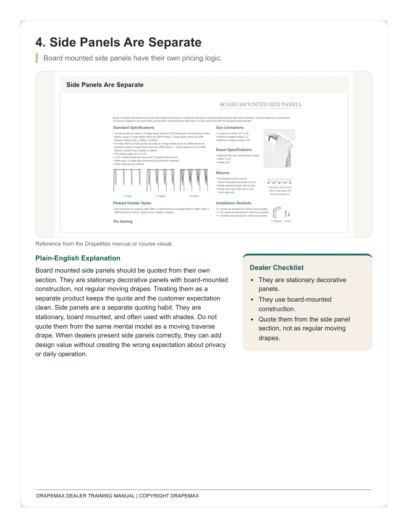 DrapeMax Drapery 101 Dealer Training Manual page 46