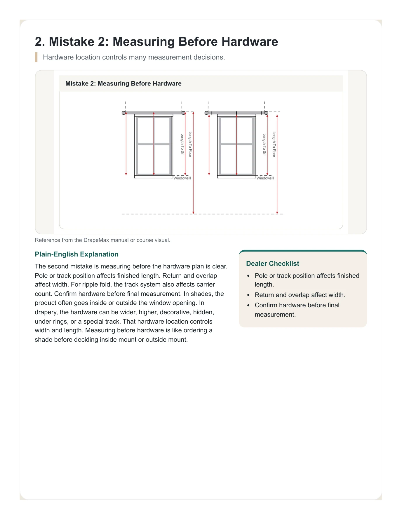 DrapeMax Drapery 101 Dealer Training Manual page 49