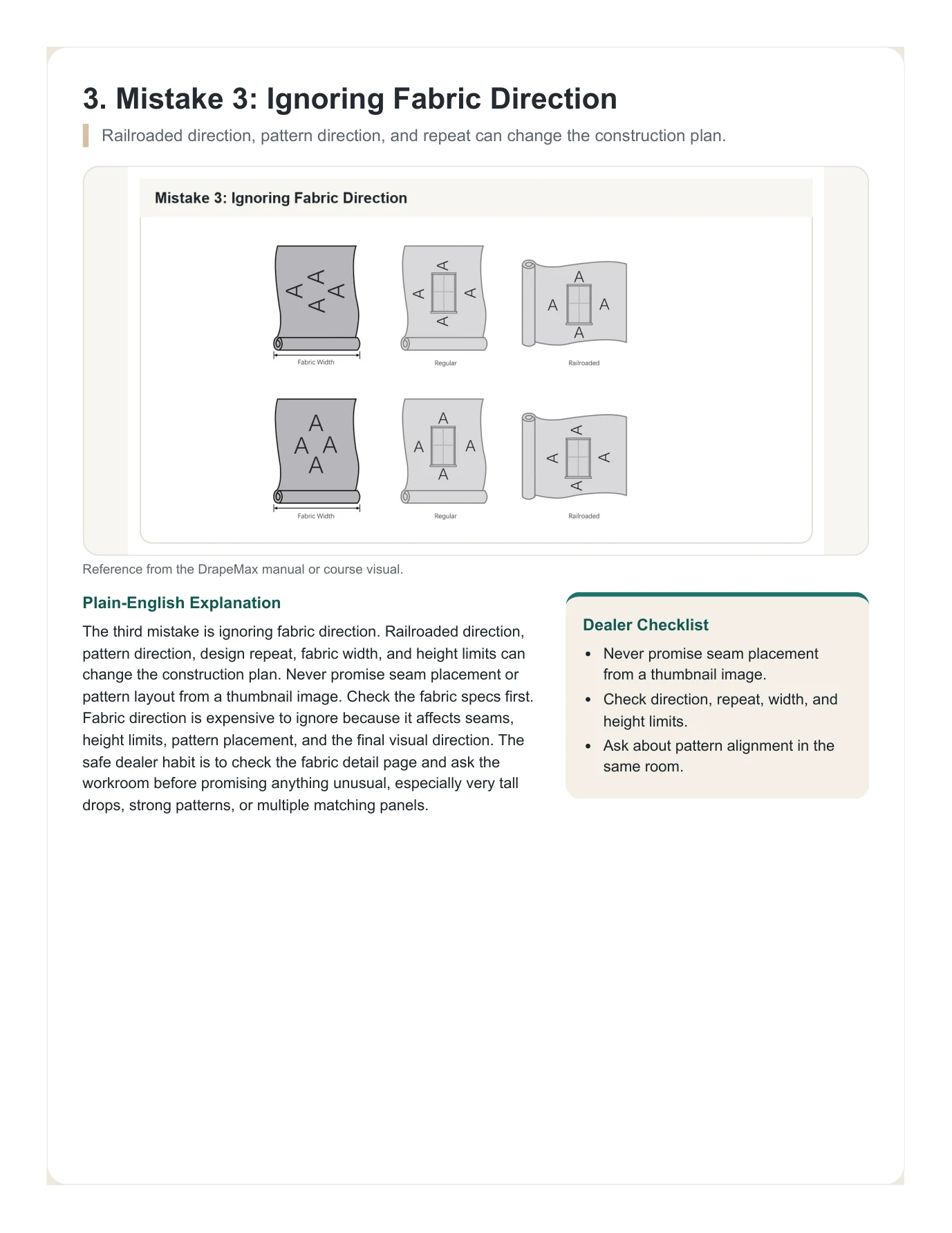 DrapeMax Drapery 101 Dealer Training Manual page 50