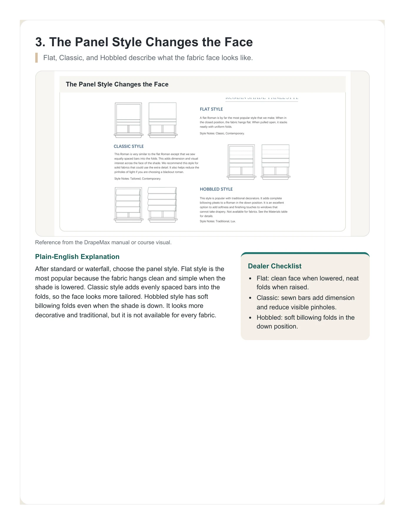 DrapeMax Roman Shade 101 Dealer Training Manual page 7