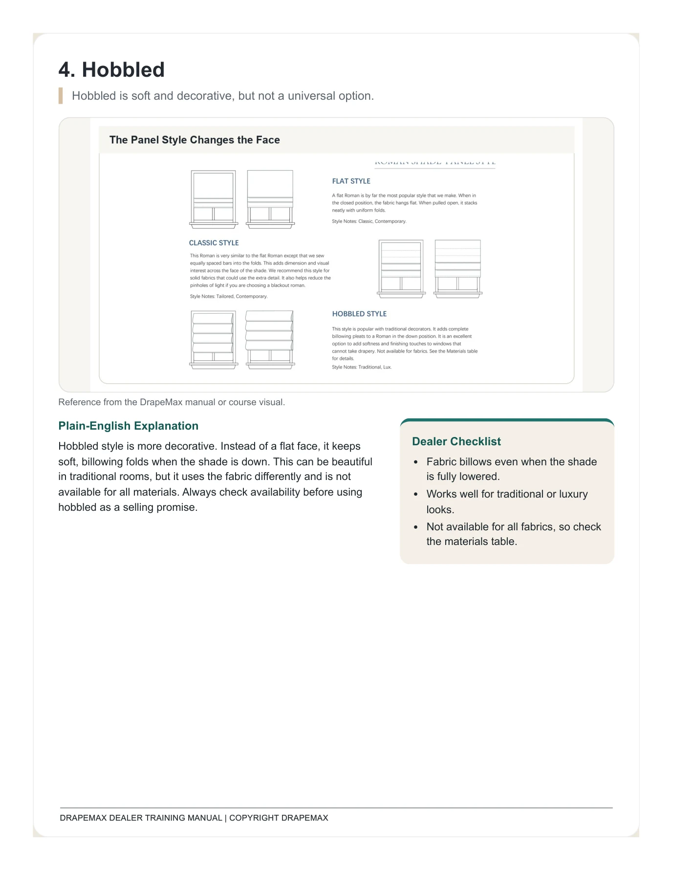 DrapeMax Roman Shade 101 Dealer Training Manual page 18