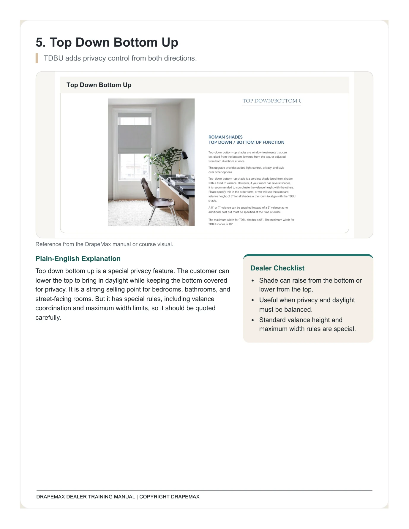 DrapeMax Roman Shade 101 Dealer Training Manual page 24