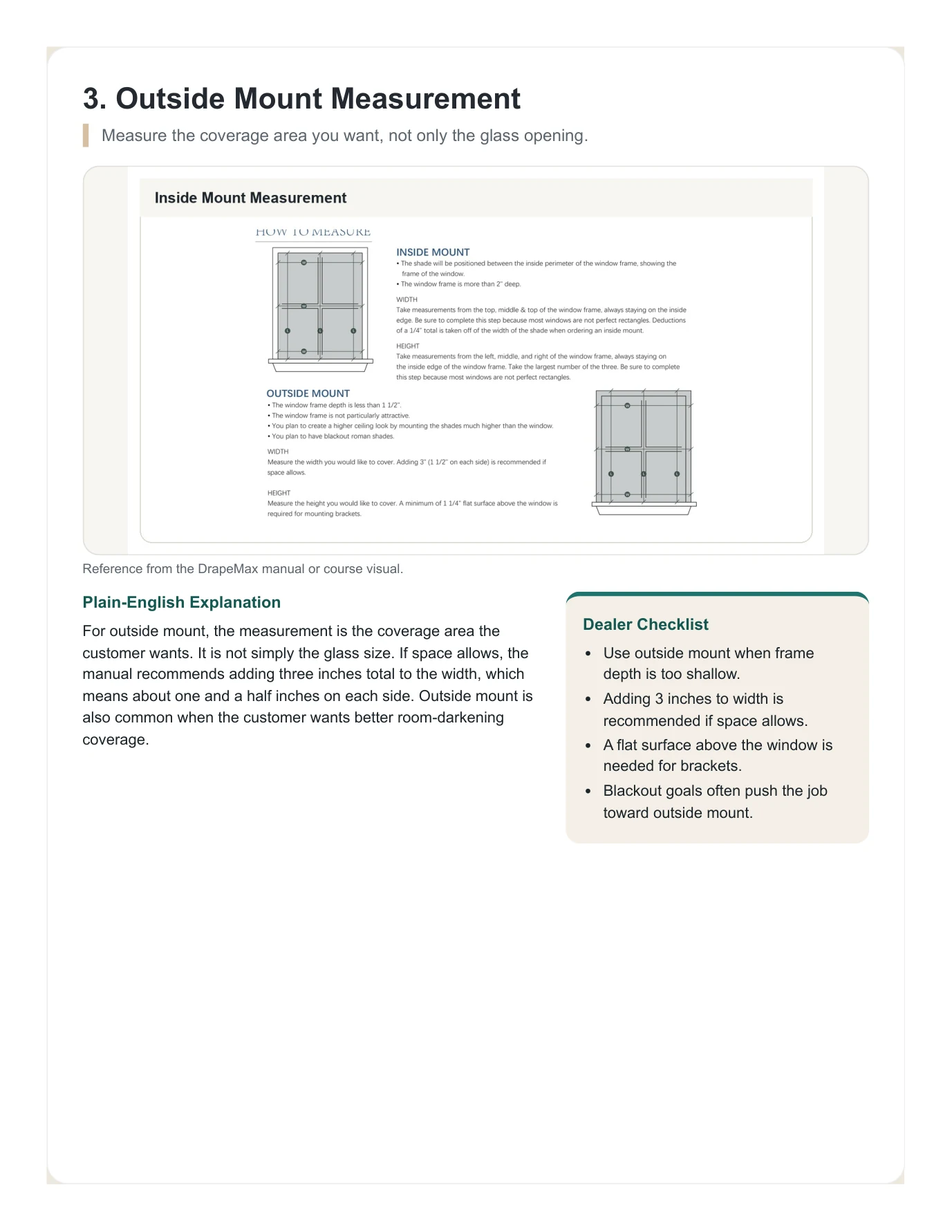 DrapeMax Roman Shade 101 Dealer Training Manual page 33