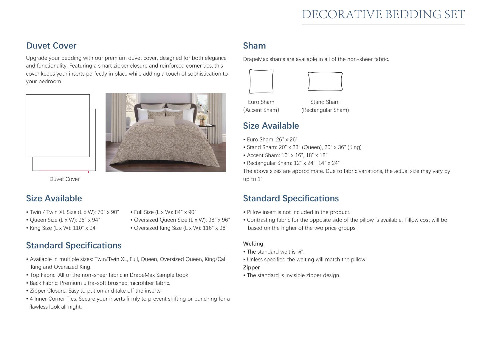 Decorative Bedding and Pillow Guide page 3